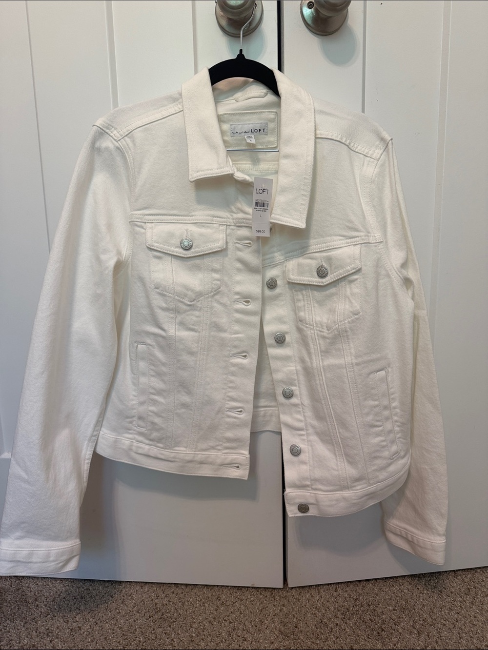 LOFT White Denim Jean Jacket